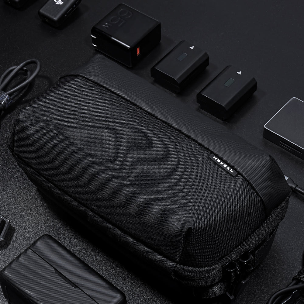 Durable fabric and zippers keep your tech gear safe and dry.