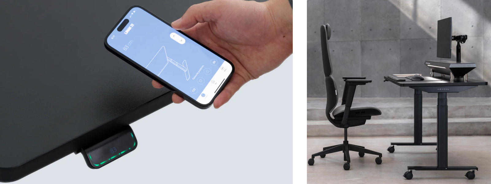 Smart Workspace Solutions: Hexcal Adjustable Desk with Mobile Control Integration