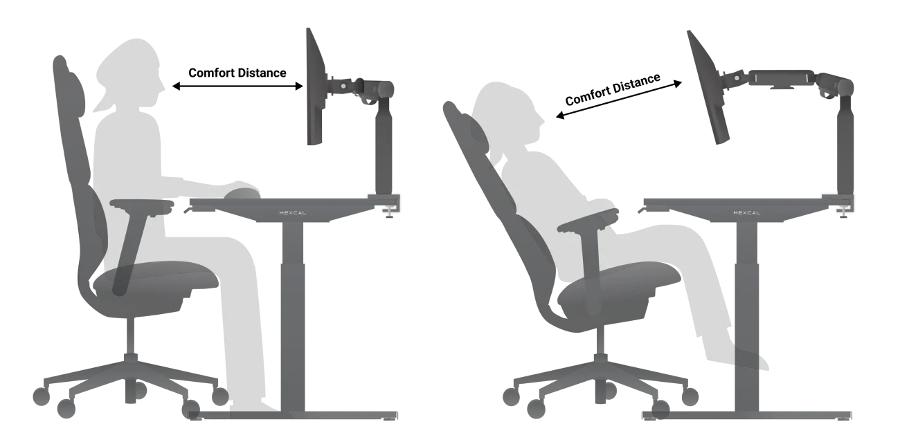 Combine proper posture with the flexibility of a monitor arm