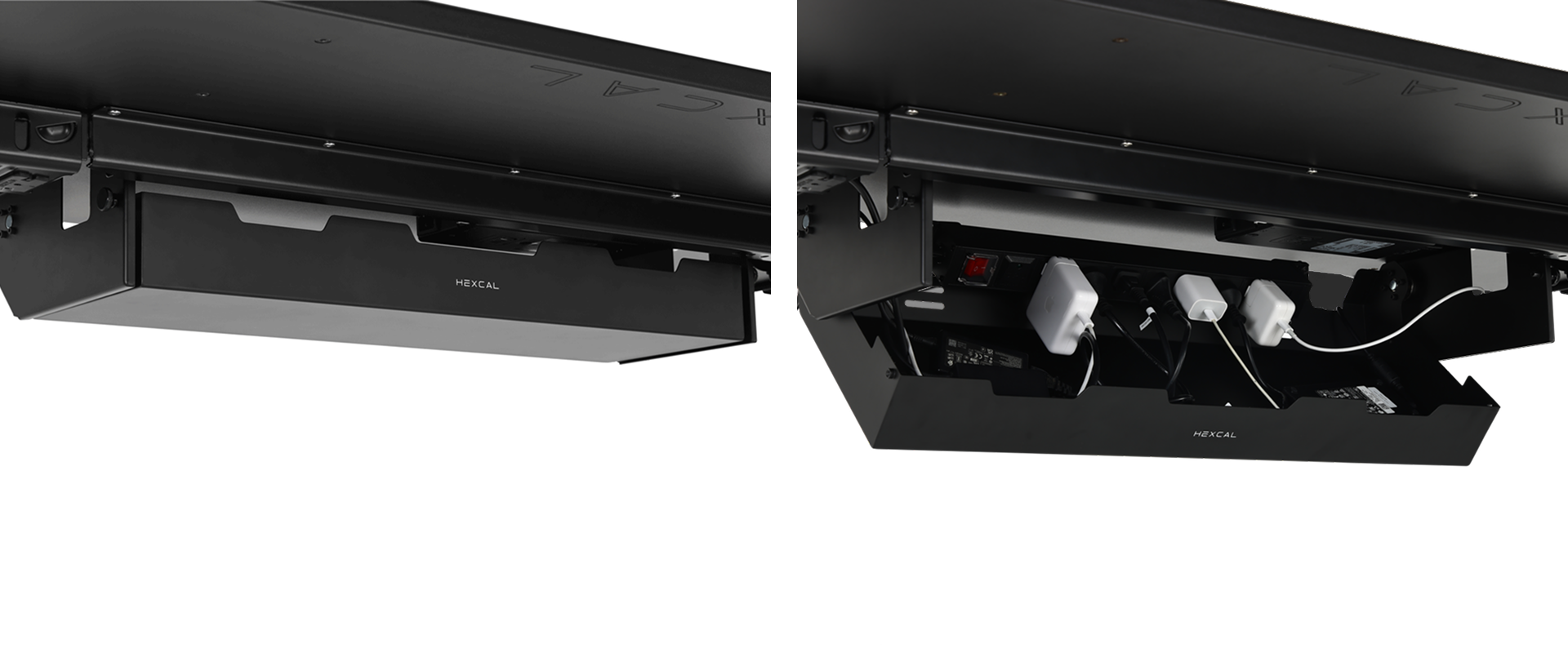 Hexcal under desk cable management tray keep wires hidden and untangled