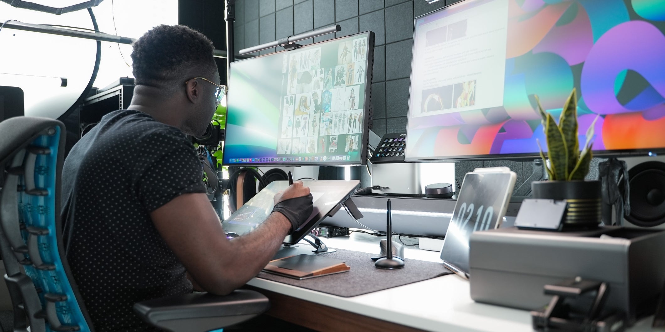 Ergo.josh is a well-known digital artist in Atlanta, who purchased Hexcal Studio and other desk accessories for his home studio.