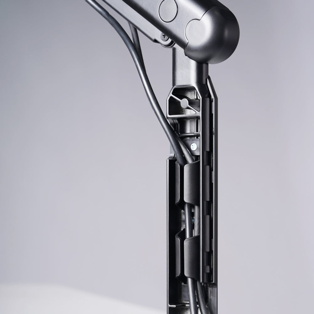 Hexcal Single Monitor Arm's built-in cable management.