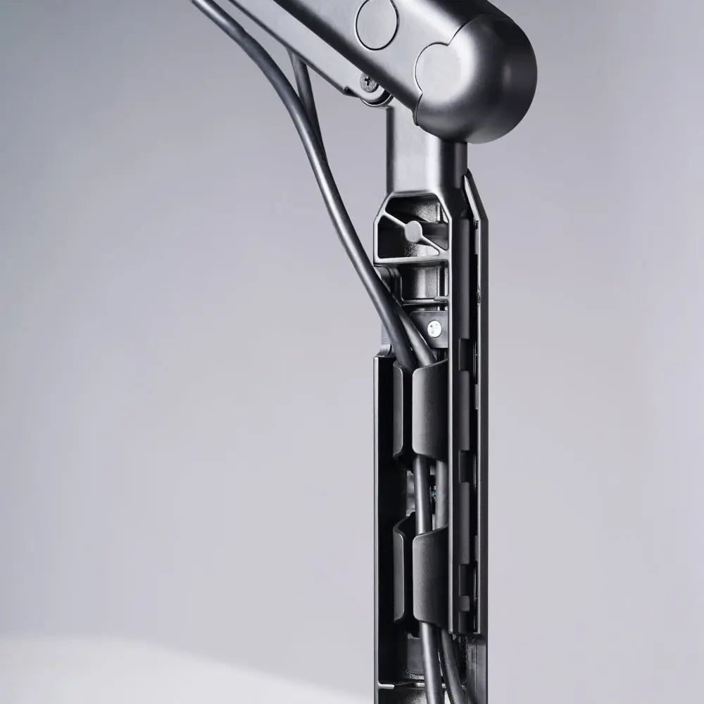 Hexcal Single Monitor Arm's built-in cable management.
