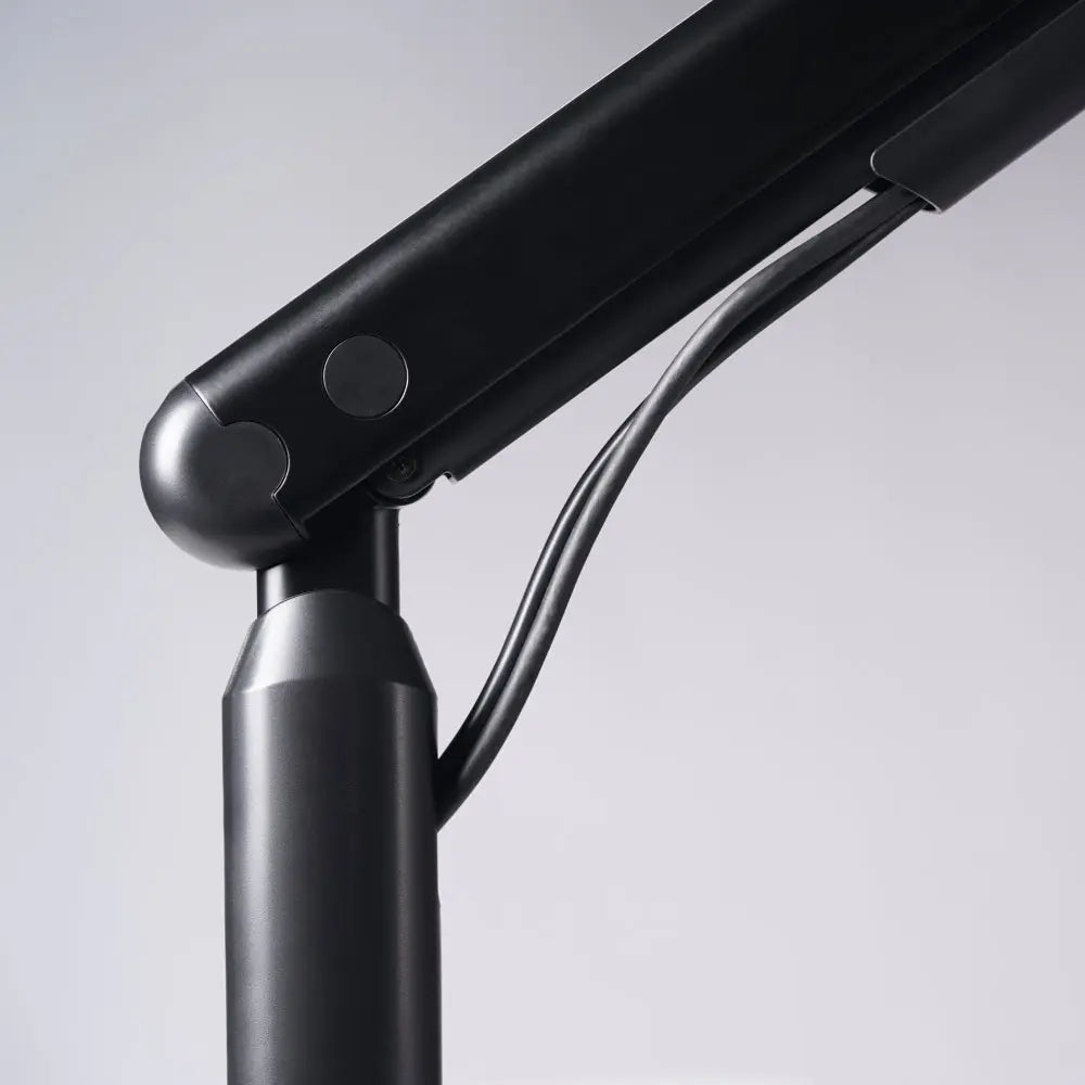 The side view of the single monitor arm is well designed.