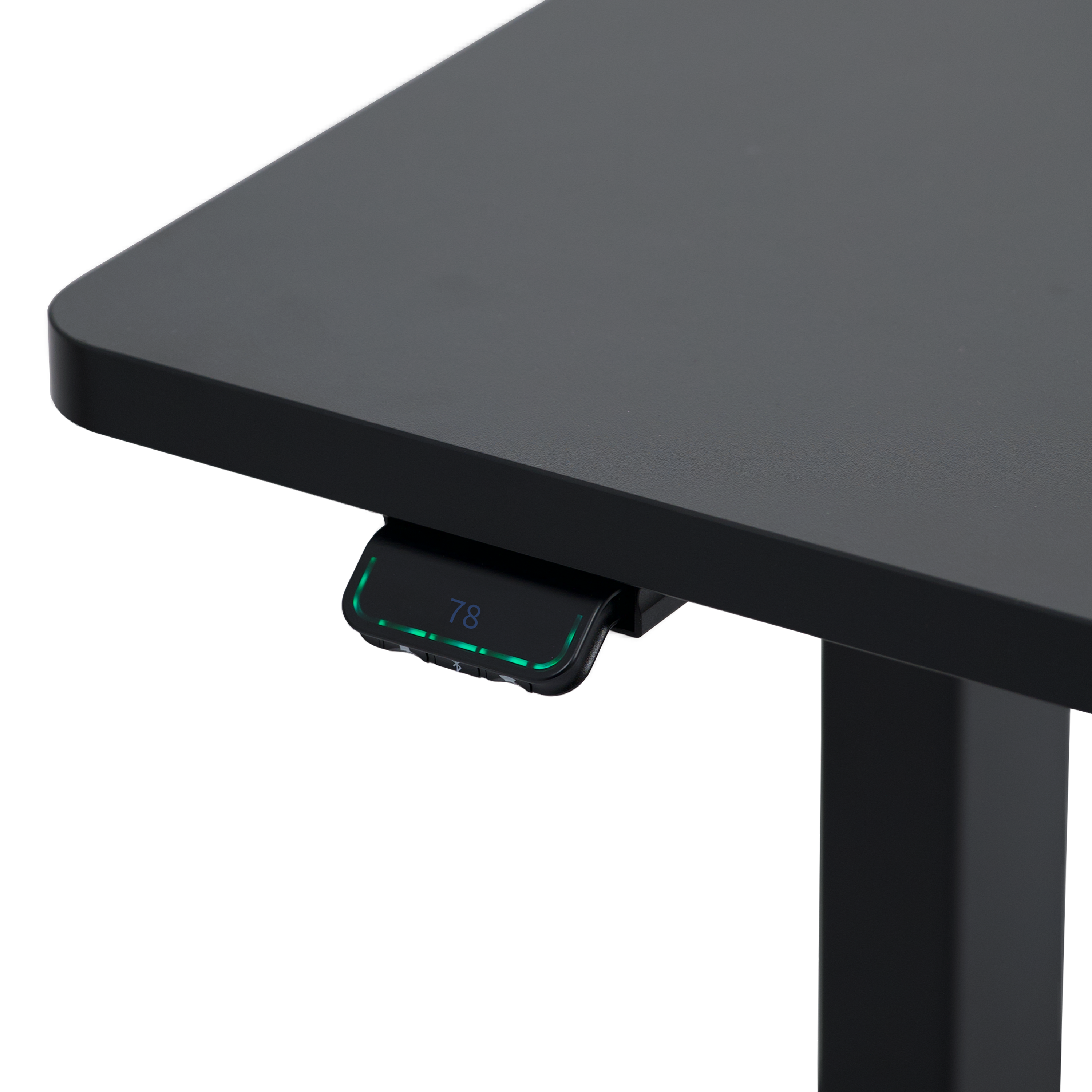The users can control the standing desk's height by simply pressing the Linak control panel.