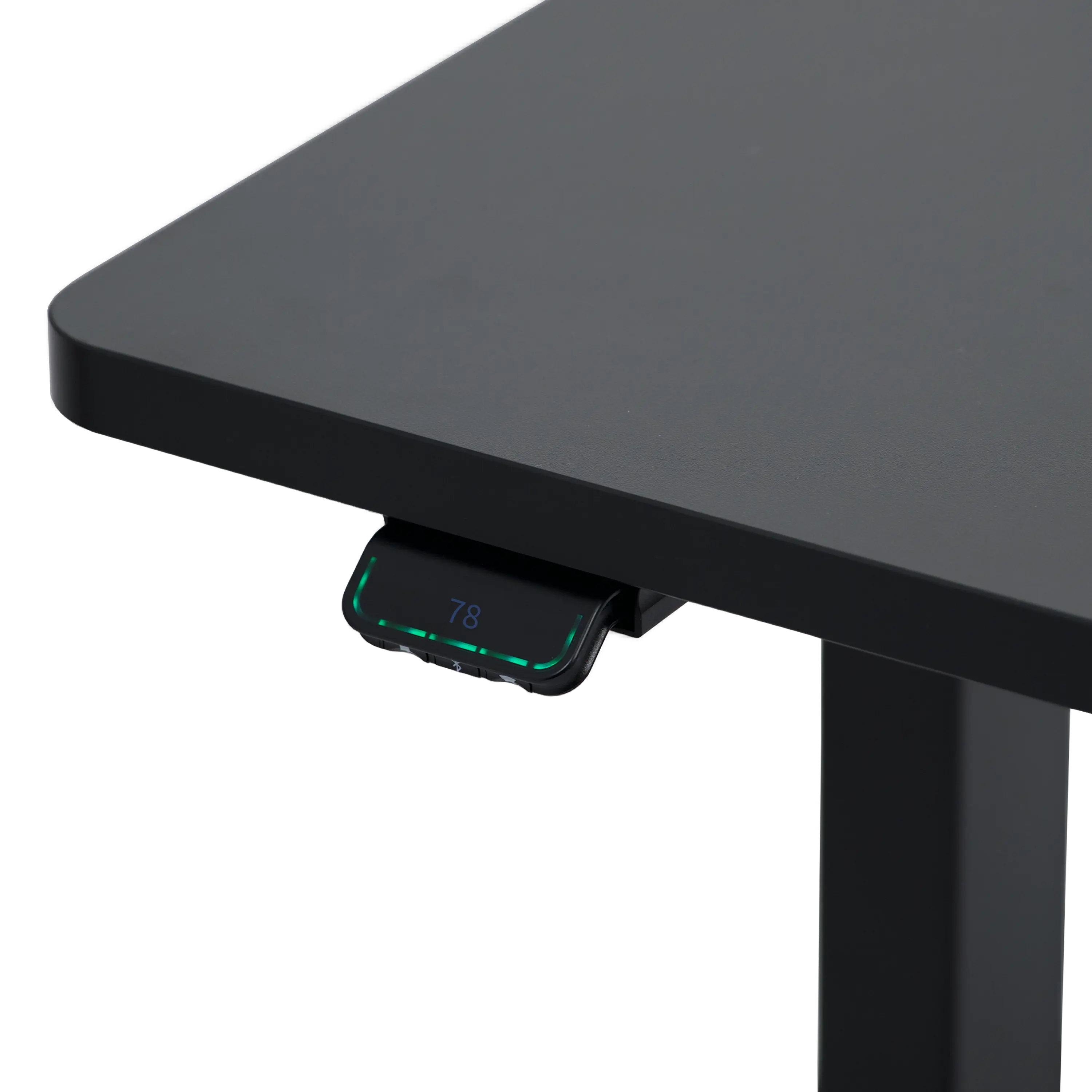 The users can control the standing desk's height by simply pressing the Linak control panel.