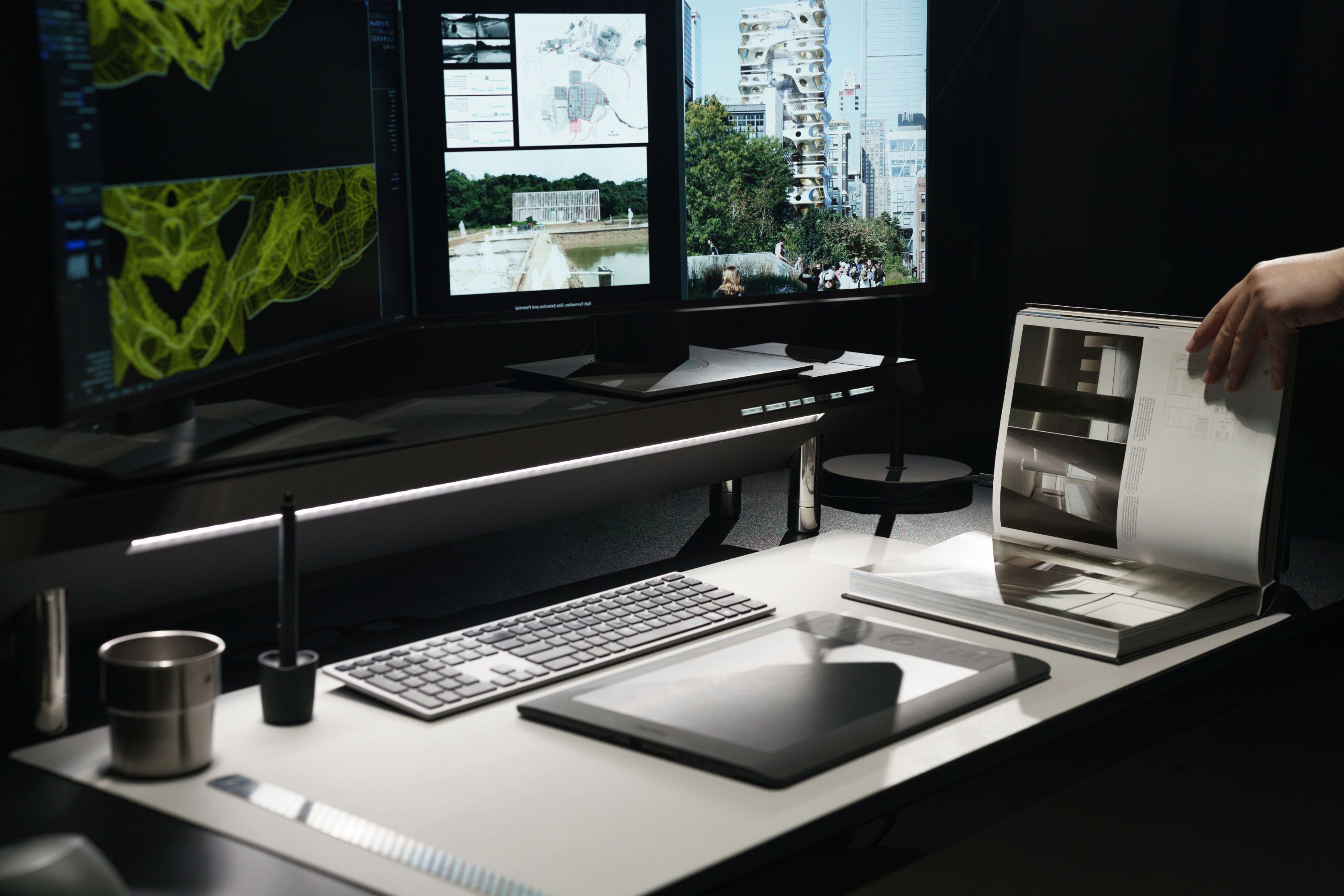 Hexcal Studio monitor stand provides a serene workspace that enhances mind flow during working.