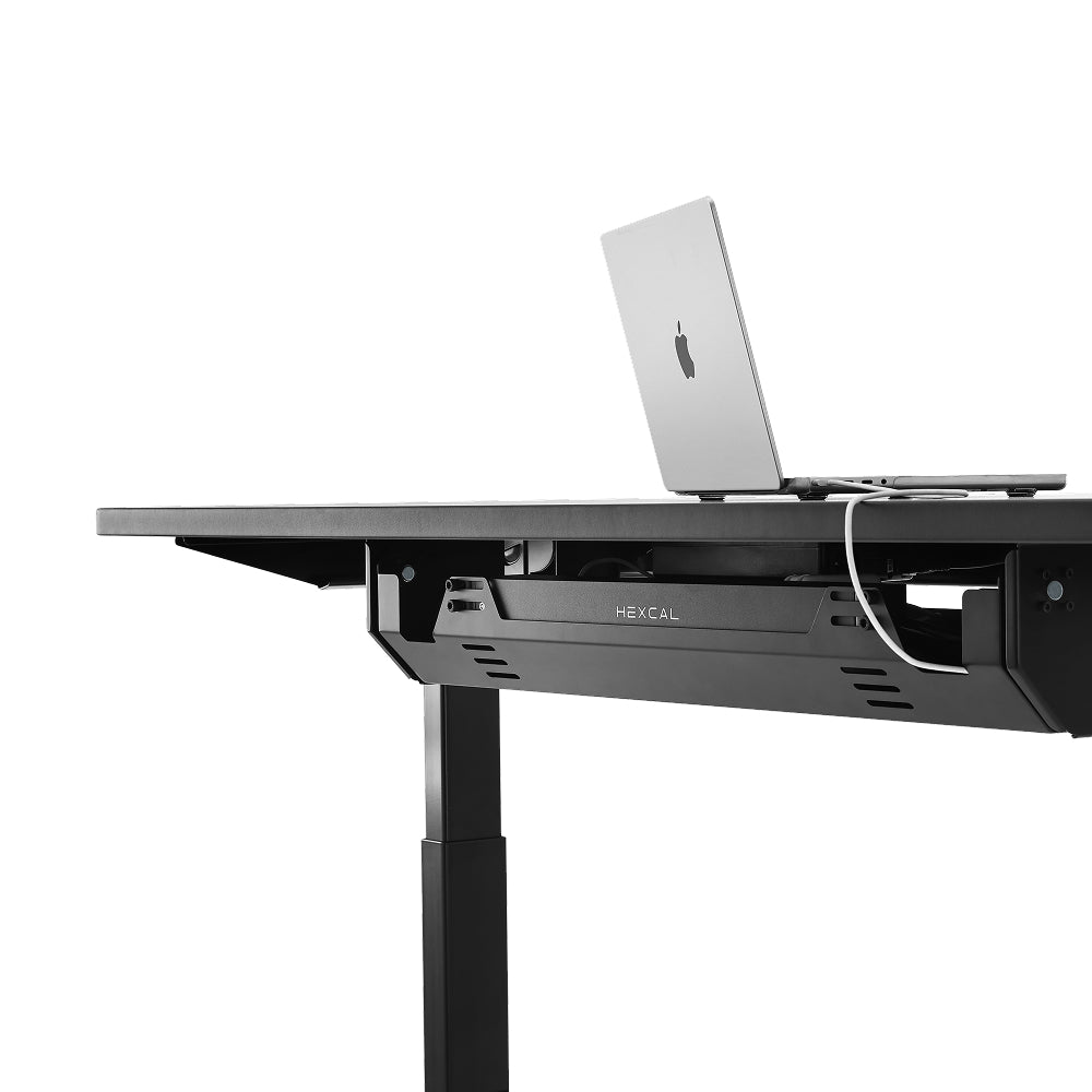 Minimalistic cable management solution by Hexcal, designed for flexible organization and enhancing workspace aesthetics.