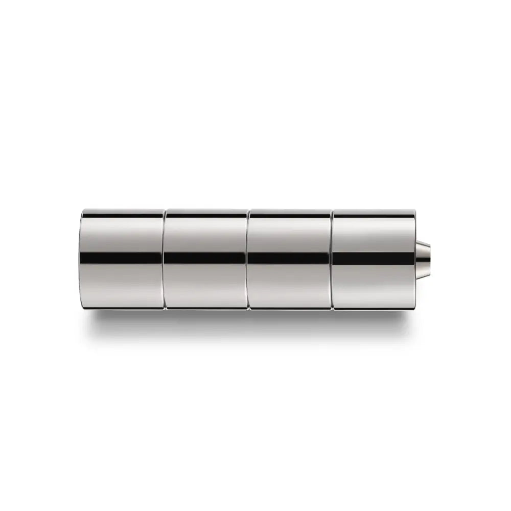 Hexcal Studio Extension Kit, featuring polished stainless steel design and additional height settings for a customizable workspace.