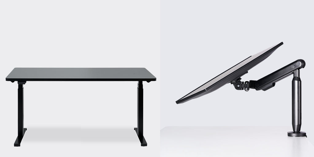 Take Your Workspace to New Heights with Hexcal Elevate Standing Desk and Single Monitor Arm