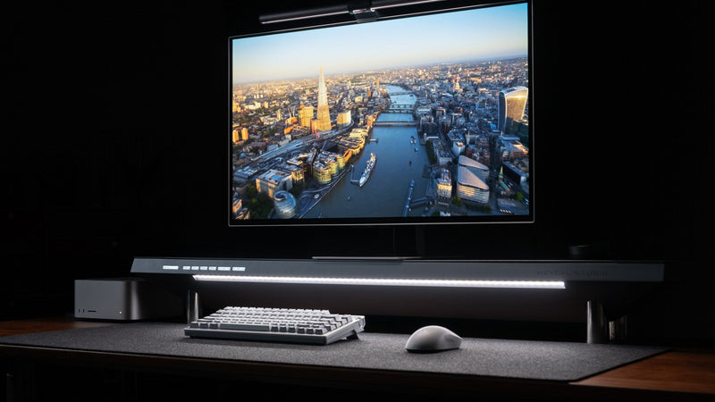 Minimalist desk setup with Hexcal Studio