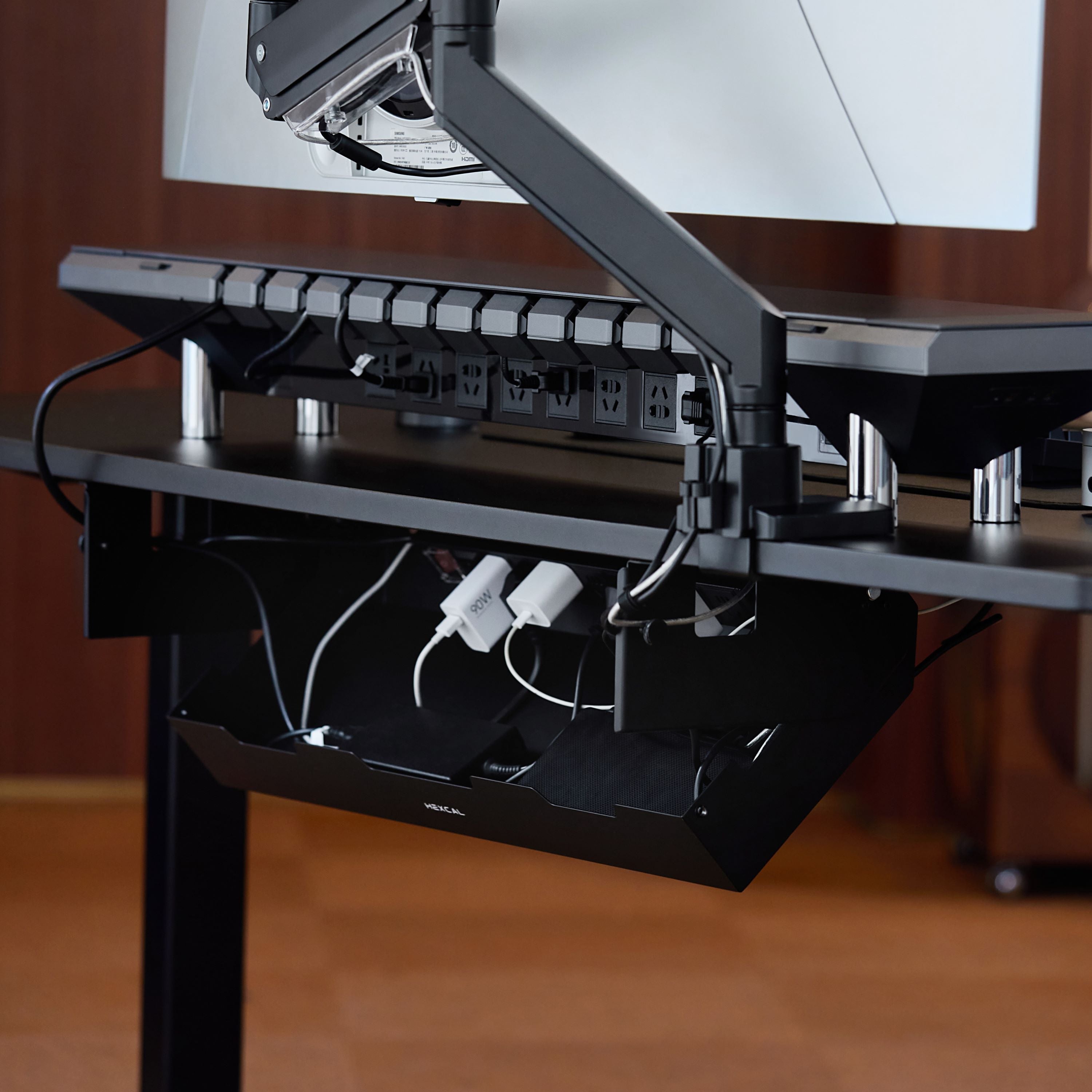 Under-Desk Cable Management Tray