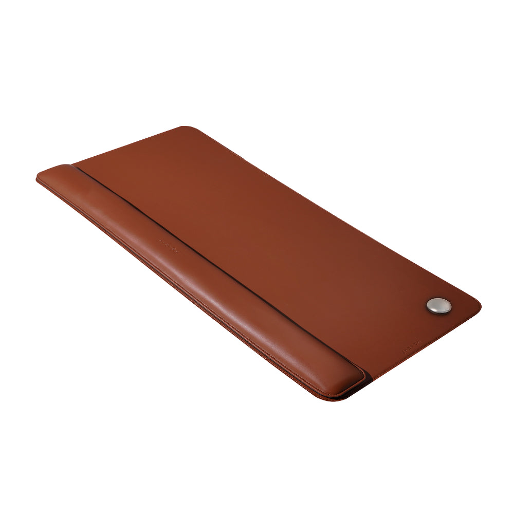Hexcal Desk Mat and Wrist Rest in brown color.
