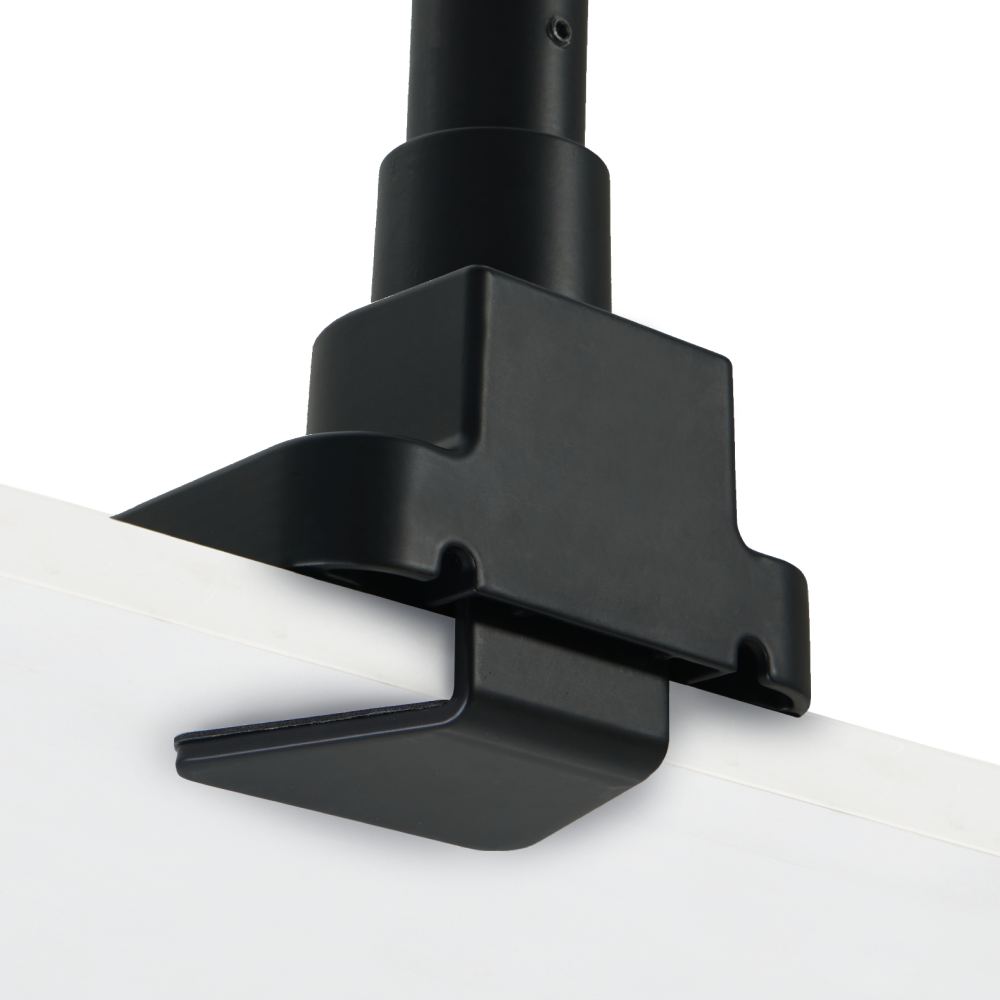 Hexcal Monitor Mount System C-clamp desk mount.