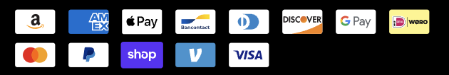Collection of various payment logo icons on a black background