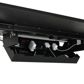 The Hexcal Cable Management Tray, offering versatile cable organization with a built-in industrial-grade 8-socket PDU.