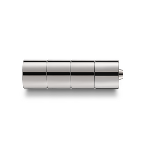 Hexcal Studio Extension Kit, featuring polished stainless steel design and additional height settings for a customizable workspace.